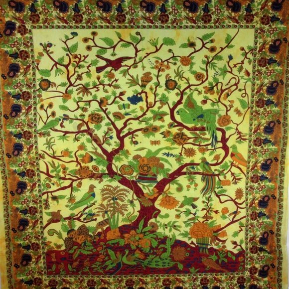 Tree of Life Birds Tapestry - Picture 1 of 3
